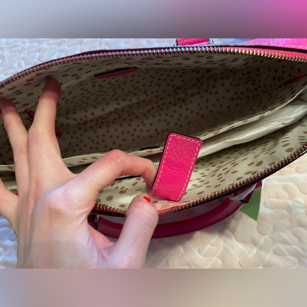 Kate Spade Pink Leather Laptop Satchel Bag and Dust Bag NWT - Picture 10 of 13